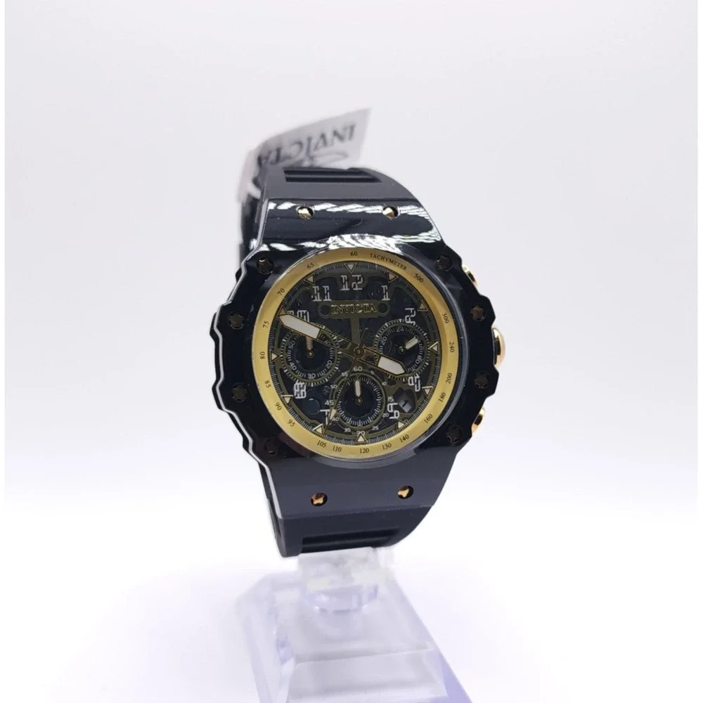 Invicta Racing Vaulthan 69662 Men's Watch Black Gold 44mm New